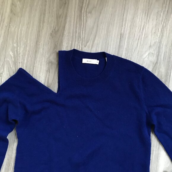 A.L.C Hamilton Sweater Wool Cashmere Cut Out Shoulder Womens XS - Picture 4 of 10